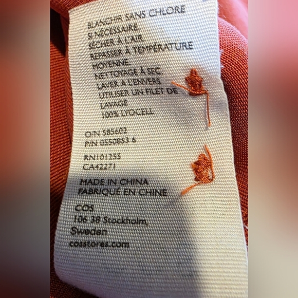 COS Lyocel Burnt Orange, Mid Legnth Dress With Large Front Pickets. SM. P - Picture 11 of 12